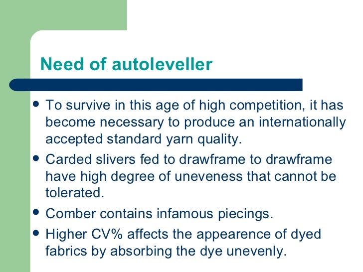 autoleveller in carding